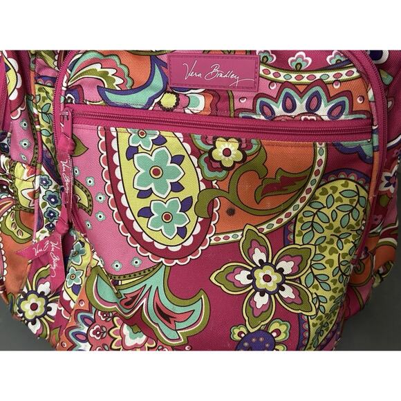 Vera Bradley Lighten Up Large Backpack Swirls Paisley Pink Orange - Picture 10 of 13
